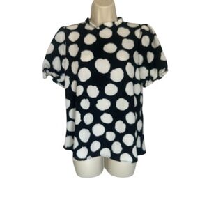 SHEIN Black and White Boxy Peter Pan Collar Blouse